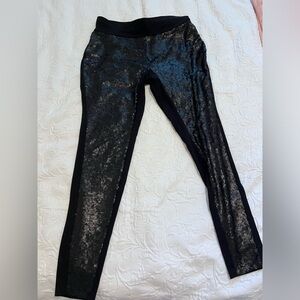 Lane Bryant Black Sequin Leggings size 14 🖤